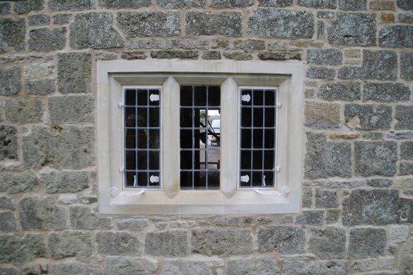 window detail on stone wall