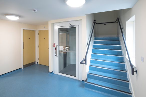 village hall internal stairs and lift to first floor