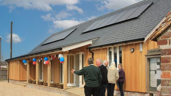 new village hall opening with balloons