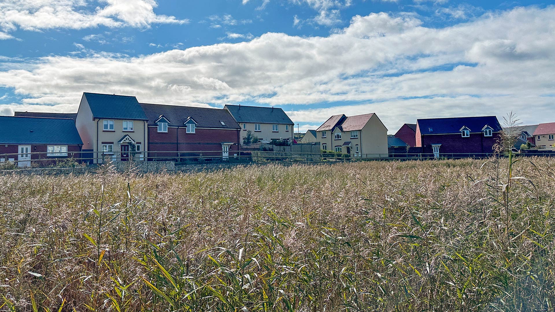 photos of houses taken from across fields