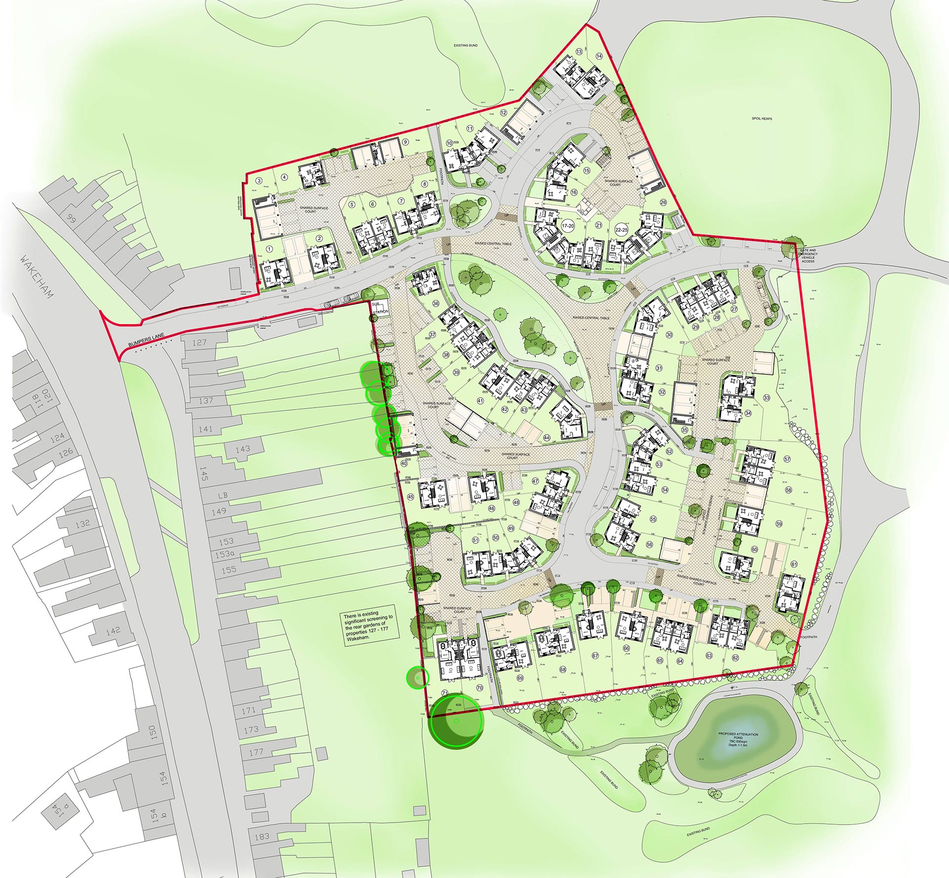 site plan of new housing development